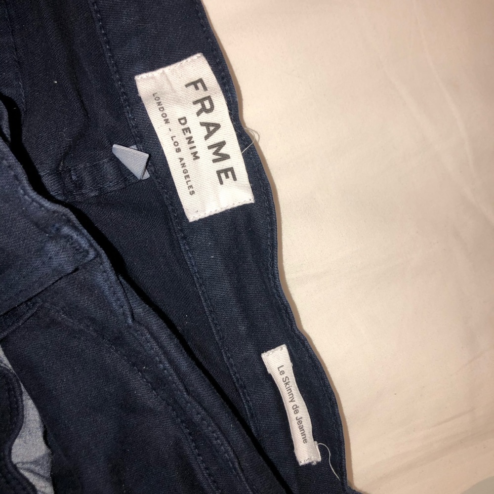 Navy Blue Frame Ripped Jeans - Picture 3 of 4
